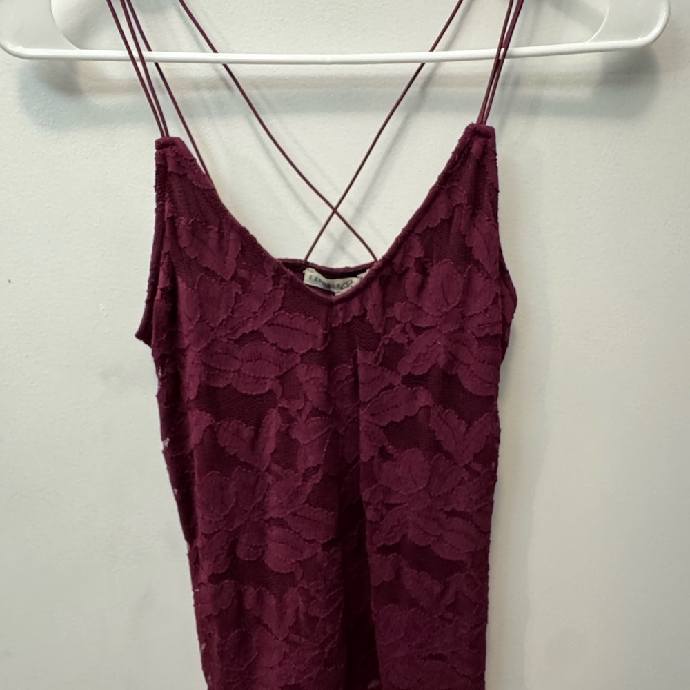 Express Burgundy Lace Cami Top